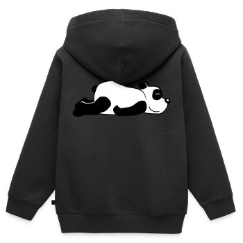 Panda Baer Suess - Kinder Premium Organic Zip Hoodie - Schwarz - Hinten - AI Model Kid Male (0cm)