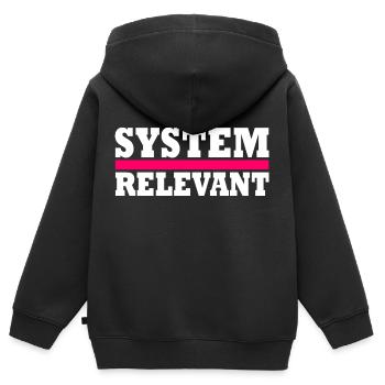 System relevant - Kids Premium Organic Zip-up Hoodie - black - Back - AI Model Kid Male (0cm)