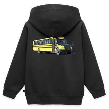 Bus scolaire - Sweat Premium à capuche zippé enfant bio - noir - Dos - AI Model Kid Male (0cm)