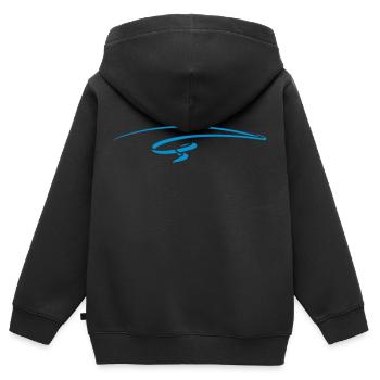 Décoration de texte - souligné - Sweat Premium à capuche zippé enfant bio - noir - Dos - AI Model Kid Male (0cm)