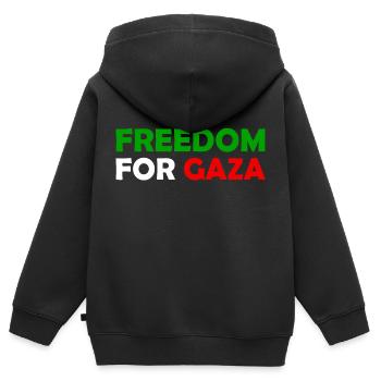 Freedom For Gaza - Palestine - Palestina Palästina - Kinder Premium Organic Zip Hoodie - Schwarz - Hinten - AI Model Kid Male (0cm)