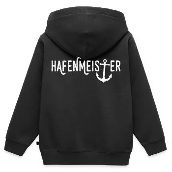 Hafenmeister Hafen Seefahrer Norddeutschland Meer - Kinder Premium Organic Zip Hoodie - Schwarz - Hinten - AI Model Kid Male (0cm)