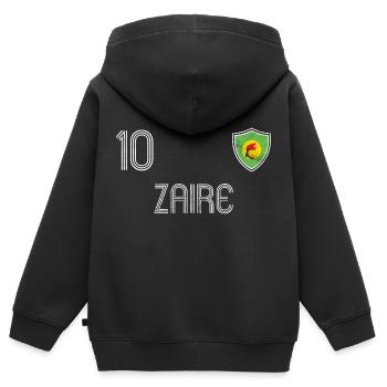 Zaire Fußball Mannschaft - Kinder Premium Organic Zip Hoodie - Schwarz - Hinten - AI Model Kid Male (0cm)