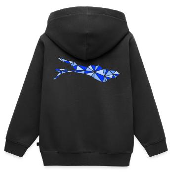 Bodensee | Polygonal | Blau - Kinder Premium Organic Zip Hoodie - Schwarz - Hinten - AI Model Kid Male (0cm)