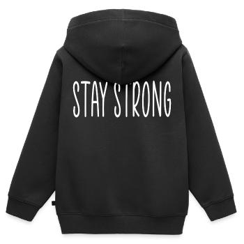 Starkes Angebot bleiben - Kinder Premium Organic Zip Hoodie - Schwarz - Hinten - AI Model Kid Male (0cm)