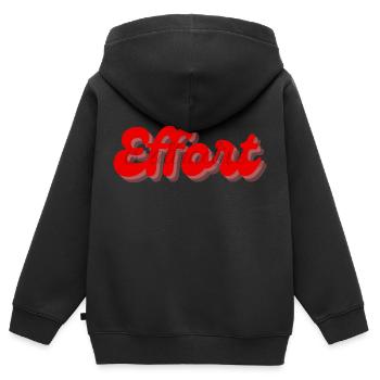 Der Aufwand ist ein attraktives Zitat - Kinder Premium Organic Zip Hoodie - Schwarz - Hinten - AI Model Kid Male (0cm)