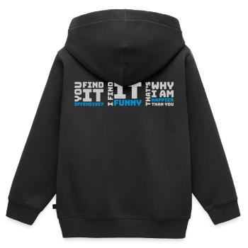 You find it offensive - Kinder Premium Organic Zip Hoodie - Schwarz - Hinten - AI Model Kid Male (0cm)