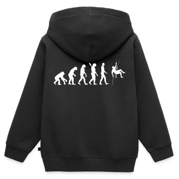climbing - Kinder Premium Organic Zip Hoodie - Schwarz - Hinten - AI Model Kid Male (0cm)