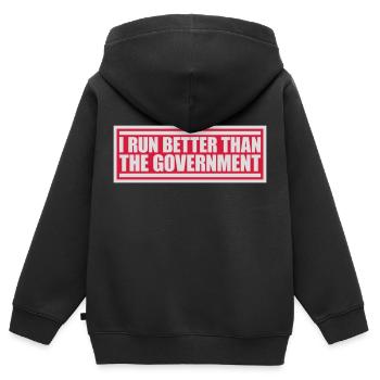 mieux fonctionner que le gouvernement - Sweat Premium à capuche zippé enfant bio - noir - Dos - AI Model Kid Male (0cm)
