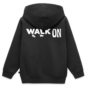 Walk on - Kinder Premium Organic Zip Hoodie - Schwarz - Hinten - AI Model Kid Male (0cm)