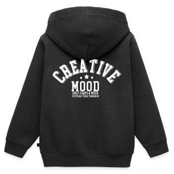 Creative mood - Sweat Premium à capuche zippé enfant bio - noir - Dos - AI Model Kid Male (0cm)