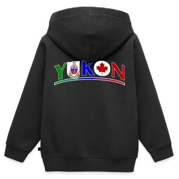 État du Yukon avec drapeau - Sweat Premium à capuche zippé enfant bio - noir - Dos - AI Model Kid Male (0cm)