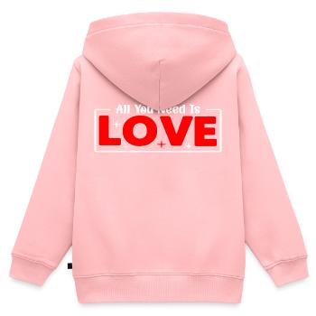 All you need is love - Kinder Premium Organic Zip Hoodie - Rosa - Hinten - AI Model Kid Female (0cm)