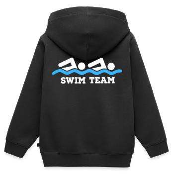 nager - Sweat Premium à capuche zippé enfant bio - noir - Dos - AI Model Kid Male (0cm)