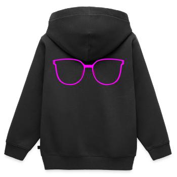 Brille Cateye (Farben änderbar) - Kinder Premium Organic Zip Hoodie - Schwarz - Hinten - AI Model Kid Male (0cm)