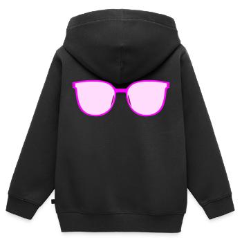 Brille Cateye Sonnenbrille pink rosa & himmelblau - Kinder Premium Organic Zip Hoodie - Schwarz - Hinten - AI Model Kid Male (0cm)