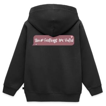 Ihre Gefühle sind gültig - Kinder Premium Organic Zip Hoodie - Schwarz - Hinten - AI Model Kid Male (0cm)