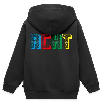 8 Jahre Geburtstag Bausteine Kinder Junge Mädchen - Kinder Premium Organic Zip Hoodie - Schwarz - Hinten - AI Model Kid Male (0cm)