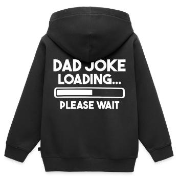 Papa Witz Laden Bitte warten - Kinder Premium Organic Zip Hoodie - Schwarz - Hinten - AI Model Kid Male (0cm)