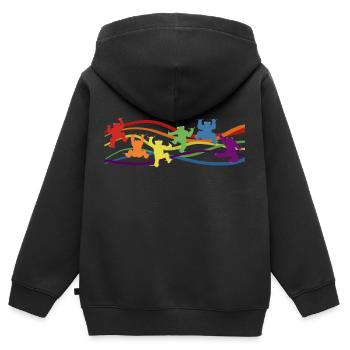 Climbing Bears in Rainbow Colors, Pride Outfit - Kids Premium Organic Zip-up Hoodie - black - Back - AI Model Kid Male (0cm)