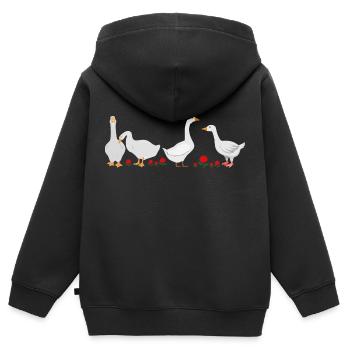 Fun group of geese - Kids Premium Organic Zip-up Hoodie - black - Back - AI Model Kid Male (0cm)