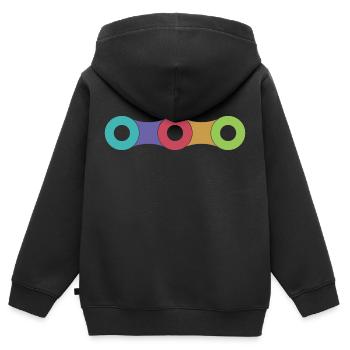 Bicycle chain - Kids Premium Organic Zip-up Hoodie - black - Back - AI Model Kid Male (0cm)