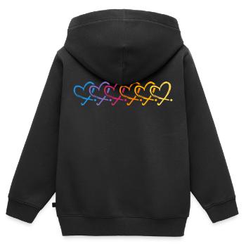 Feldhockey Hockey "Hockey-love-herz" Hockeyverein - Kinder Premium Organic Zip Hoodie - Schwarz - Hinten - AI Model Kid Male (0cm)