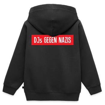 DJs gegen Nazis Schriftzug - Kinder Premium Organic Zip Hoodie - Schwarz - Hinten - AI Model Kid Male (0cm)