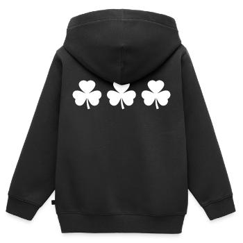 Irland st patricks day kleeblatt - Kinder Premium Organic Zip Hoodie - Schwarz - Hinten - AI Model Kid Male (0cm)