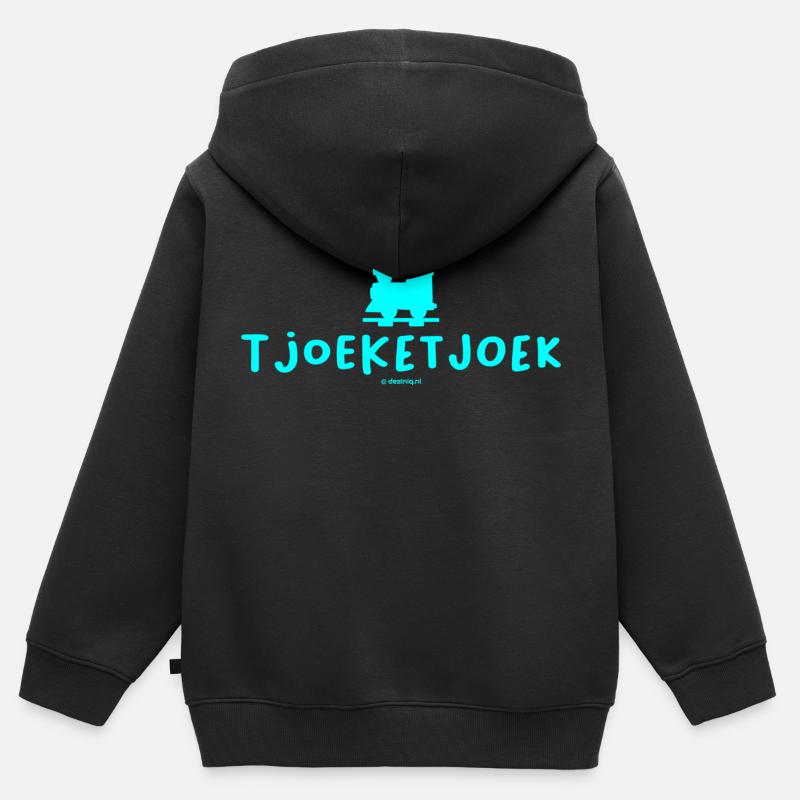 Tyuketyuk - Sweat Premium à capuche zippé enfant bio - noir