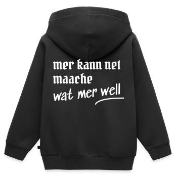Cooler Spruch auf Kölsch - Kinder Premium Organic Zip Hoodie - Schwarz - Hinten - AI Model Kid Male (0cm)