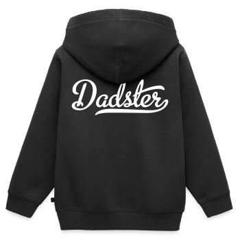Dadster - Kinder Premium Organic Zip Hoodie - Schwarz - Hinten - AI Model Kid Male (0cm)