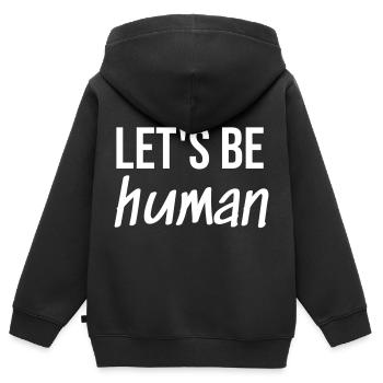 Let's be Human - Kinder Premium Organic Zip Hoodie - Schwarz - Hinten - AI Model Kid Male (0cm)