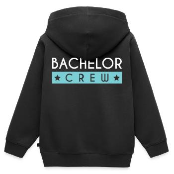 Bachelor Crew - Kinder Premium Organic Zip Hoodie - Schwarz - Hinten - AI Model Kid Male (0cm)