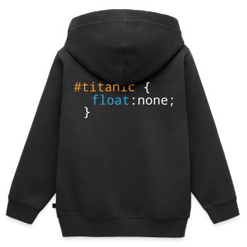 Css Puns - Titanic - Kids Premium Organic Zip-up Hoodie - black - Back - AI Model Kid Male (0cm)