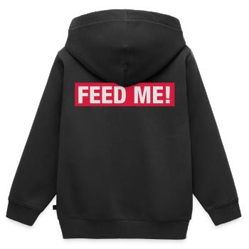 me nourrir - Sweat Premium à capuche zippé enfant bio - noir - Dos - AI Model Kid Male (0cm)