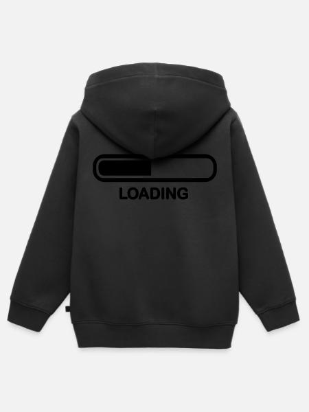 Loading - Kinder Premium Organic Zip Hoodie - Schwarz