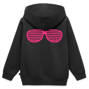 Brille - Kinder Premium Organic Zip Hoodie - Schwarz - Hinten - AI Model Kid Male (0cm)