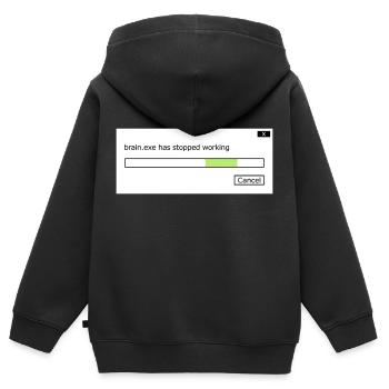 brain.exe stopped working Spruch Gehirn Hirn .exe - Kinder Premium Organic Zip Hoodie - Schwarz - Hinten - AI Model Kid Male (0cm)