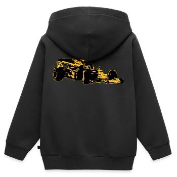 Voiture de course - Sweat Premium à capuche zippé enfant bio - noir - Dos - AI Model Kid Male (0cm)