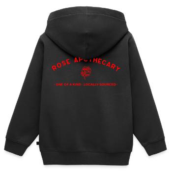Apothicaire rose - Sweat Premium à capuche zippé enfant bio - noir - Dos - AI Model Kid Male (0cm)