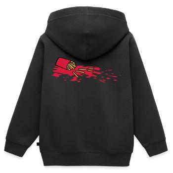 Tatort Français frites - Sweat Premium à capuche zippé enfant bio - noir - Dos - AI Model Kid Male (0cm)