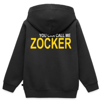 Call me Zocker - Kinder Premium Organic Zip Hoodie - Schwarz - Hinten - AI Model Kid Male (0cm)