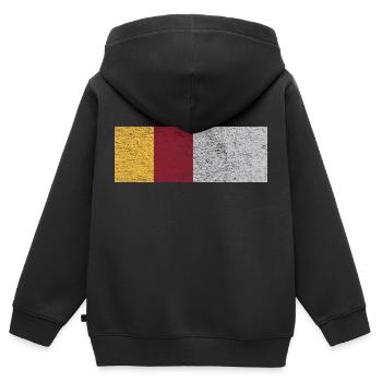 Drapeau des Roms - Sweat Premium à capuche zippé enfant bio - noir - Dos - AI Model Kid Male (0cm)