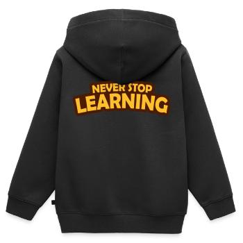 never stop learning Zitat - Kinder Premium Organic Zip Hoodie - Schwarz - Hinten - AI Model Kid Male (0cm)