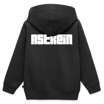 REFROIDIR. Design cool, tendance et nouveau par #DM - Sweat Premium à capuche zippé enfant bio - noir - Dos - AI Model Kid Male (0cm)