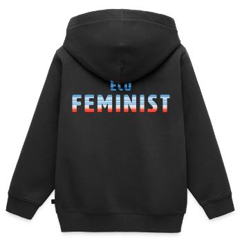 Eco Feminist | Warming Stripes - Kinder Premium Organic Zip Hoodie - Schwarz - Hinten - AI Model Kid Male (0cm)