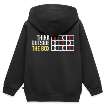 Sortir des sentiers battus - Sweat Premium à capuche zippé enfant bio - noir - Dos - AI Model Kid Male (0cm)
