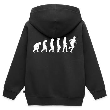 Jogger fit jogging running running cardio training - Sweat Premium à capuche zippé enfant bio - noir - Dos - AI Model Kid Male (0cm)
