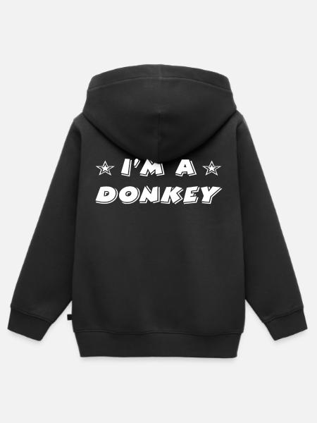 Esel - Kinder Premium Organic Zip Hoodie - Schwarz